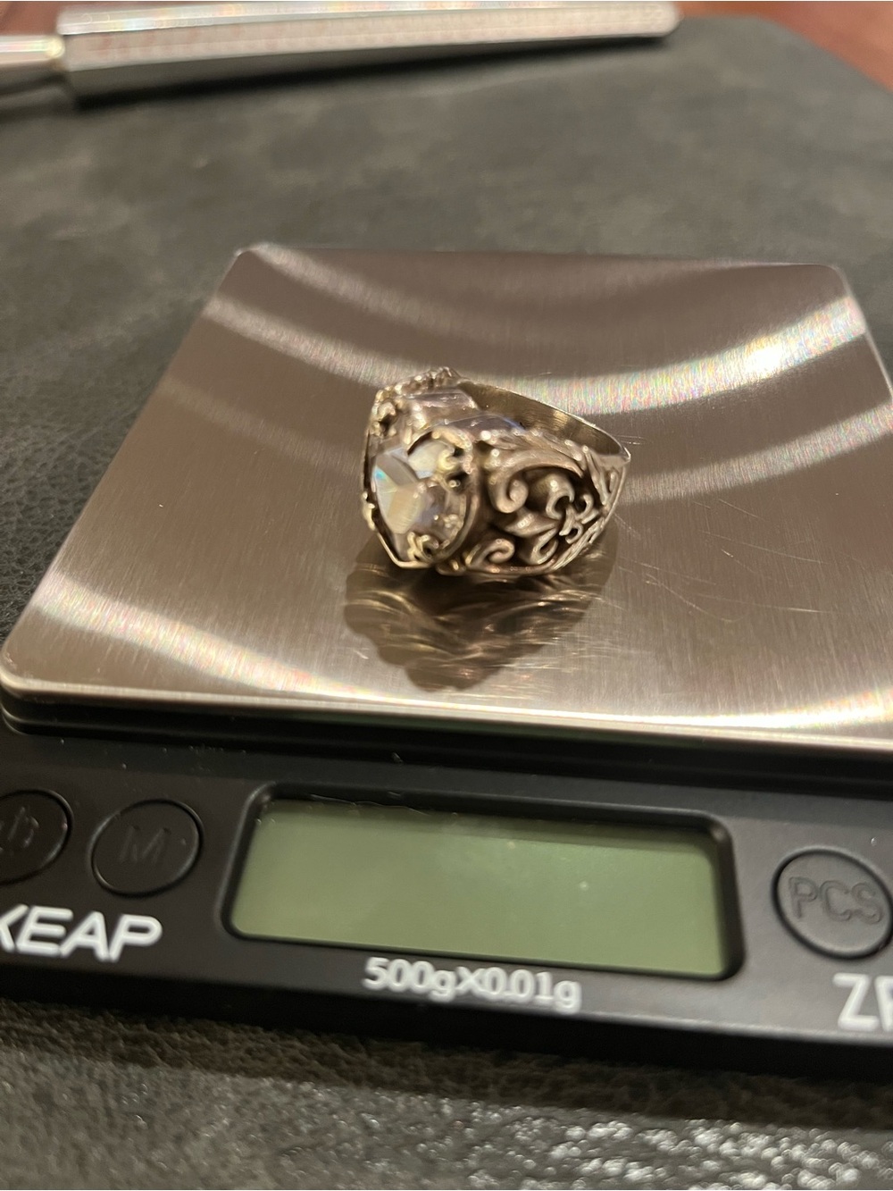 King Queen Baby Studio 925 Silver CZ Heart Ring. - Picture 12 of 13